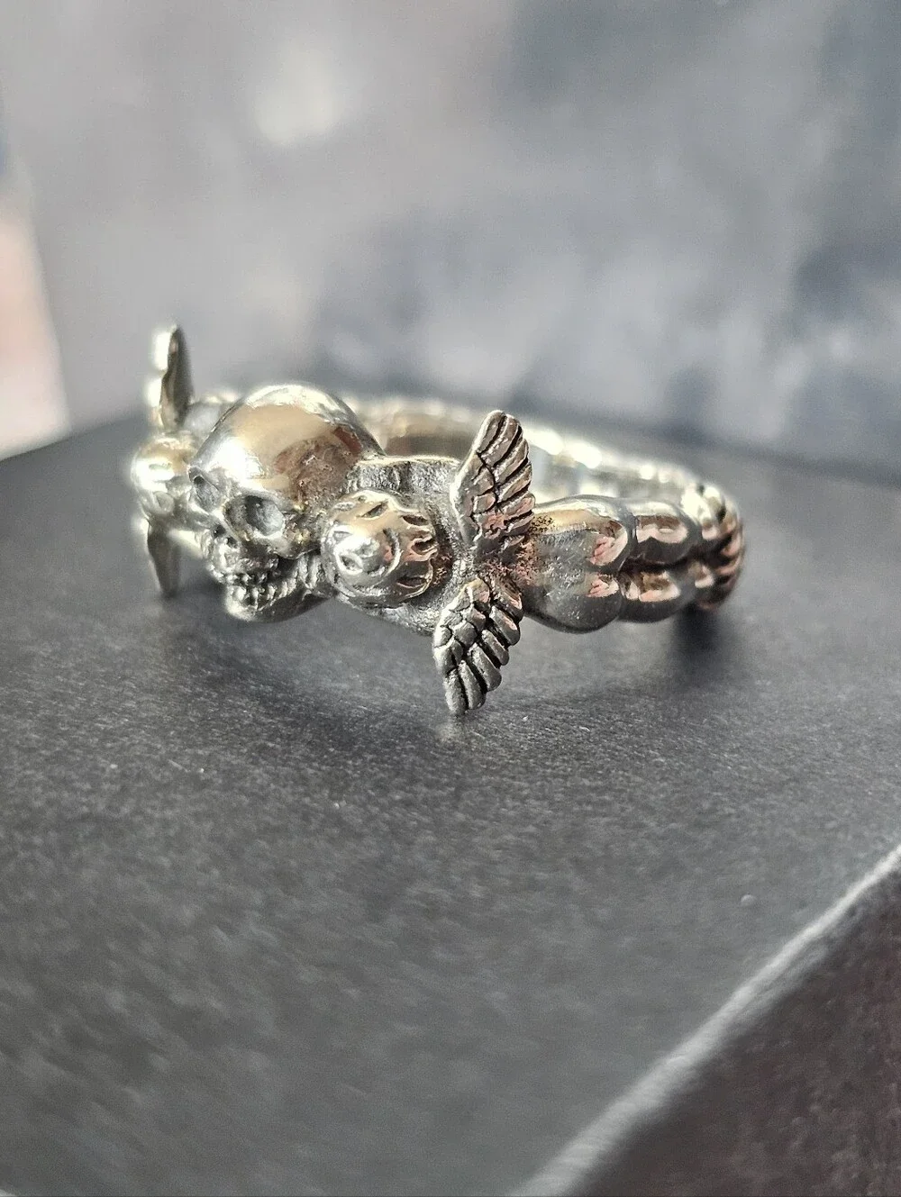 Etah Love Skull And Cherubs Ring